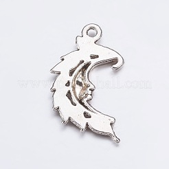 Antichi luna tono argento tibetano ciondoli in argento&nbsp;X-AC384-NF