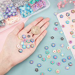 600 Stück 12 Farben handgemachte Polymer Clay Cabochons Blume&nbsp;CLAY-PH0001-46