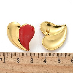 Pendientes de botón de acero inoxidable 304 con forma de corazón&nbsp;EJEW-A130-01G-03