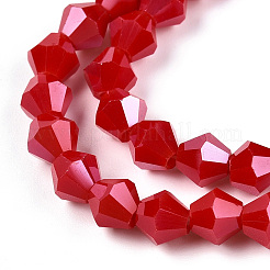 Brins de perles de verre galvanisées de couleur unie opaque&nbsp;EGLA-A039-P6mm-A02