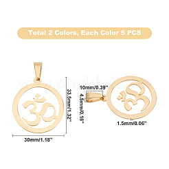 Pendentifs yoga en acier inoxydable 304&nbsp;STAS-UN0013-51
