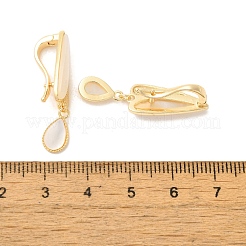 Fermoirs déployants en laiton en forme de larme&nbsp;KK-Z073-35G-01