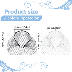 2 stücke 2 farben braut strass perle mesh schleier tuch haar bands&nbsp;OHAR-BC0001-03