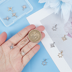 12pcs 6 Stil Messing Micro Pave klaren Zirkonia Charms&nbsp;ZIRC-DC0001-02