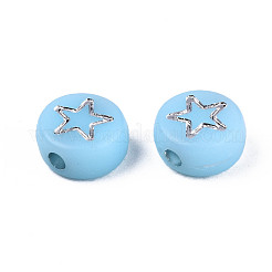 Cuentas acrílicas opacas de colores mezclados&nbsp;MACR-T038-10-S