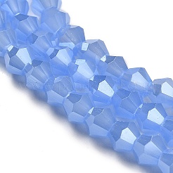 Chapelets de perles en verre électroplaqué d'imitation jade&nbsp;GLAA-F029-J4mm-C04