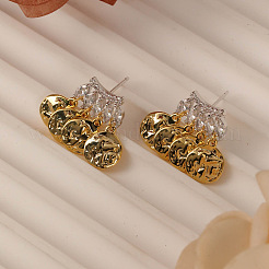 Pendientes colgantes de latón con microengaste de circonitas cúbicas transparentes para mujer&nbsp;WG245F2-01