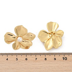 Boucles d'oreilles à tige en acier inoxydable 304 avec perles en plastique ABS pour femmes&nbsp;EJEW-U046-12B-G