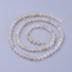 Natürlichen Gold Rutilquarz Perlen Stränge&nbsp;G-F619-10A-4mm