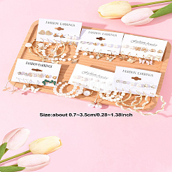 6Sets Legierung & Kunststoff Perlenohrring-Sets&nbsp;EJEW-FS0001-25