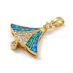 Weihnachten Messing Micro Pave Zirkonia Anhänger&nbsp;KK-H468-03A-02G