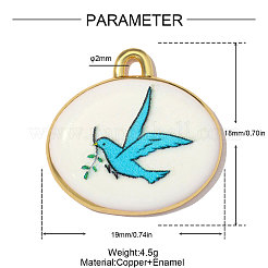 Laiton imprimé avec pendentifs en émail&nbsp;KK-OY001-70G