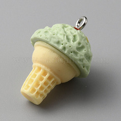 Pendentifs alimentaires imitation résine opaque&nbsp;RESI-WH0035-44C