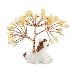 Chips de citrino naturales decoraciones del árbol de la vida&nbsp;DJEW-A017-01P