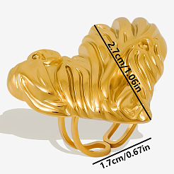 304 Edelstahl herzförmiger Manschettenring für Damen&nbsp;KQ1488-2