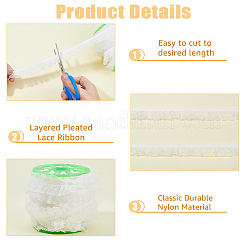 Ruban de dentelle plissée en nylon&nbsp;OCOR-WH0078-310B