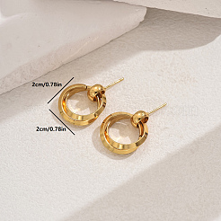 Boucles d'oreilles à tige géométriques élégantes à deux couches en acier inoxydable 201&nbsp;RQ1925-2