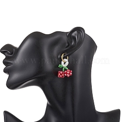 Pendientes de aro tipo huggie de acero inoxidable 304 color cereza&nbsp;EJEW-TA00772
