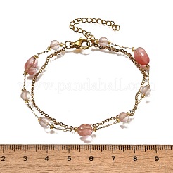 Bracciali a maglie multifilo in acciaio inossidabile 304&nbsp;BJEW-Z083-01G-02