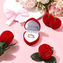 1 x Valentinstag-Geschenkbox mit Samtring in Kirschform&nbsp;VBOX-YW0001-01