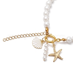 Sommer Strand Muschel & Seestern Charm Armbänder&nbsp;BJEW-JB10485