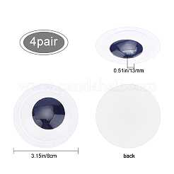 4 paire de cabochons à yeux mobiles noirs et blancs&nbsp;DIY-GF0004-70
