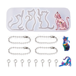1 stampo in silicone fai da te a forma di gatto con sabbie mobili&nbsp;DIY-TA0009-71