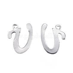 Anlaufgeschützte Buchstabenanhänger aus Edelstahl 304&nbsp;LS-STAS-F039-01U-P