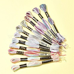 12 Knäuel 6 Farben 6-lagiges Polyester-Stickgarn&nbsp;OCOR-FS0001-01B-03