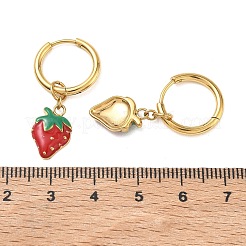 Boucles d'oreilles pendantes créoles en acier inoxydable 304 émaillé&nbsp;EJEW-T059-01A
