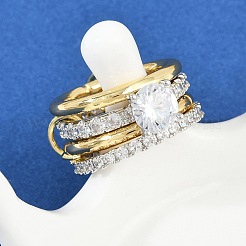 Bagues en laiton avec micro pavé de zircons cubiques pour femmes&nbsp;RJEW-P160-01F-G01