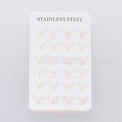 Pendientes de botón de acero inoxidable 304&nbsp;EJEW-I229-01G-B