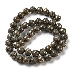 Natürliche Pyrit Perlen Stränge&nbsp;G-S265-03-8mm