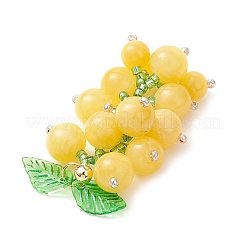 Gefärbte natürliche gelbe Jade & Traubenanhänger aus Glasperlen&nbsp;PALLOY-MZ00872-03