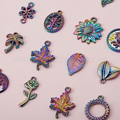14 pendentif en acier inoxydable chirurgical 316L sur le thème des fleurs et des feuilles&nbsp;JX098A