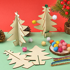1 Beutel unfertige Weihnachtsbäume aus Holz&nbsp;WOOD-SP0001-73