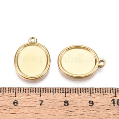Cabochon-Fassungen für Anhänger aus Edelstahl 304&nbsp;STAS-T067-69G