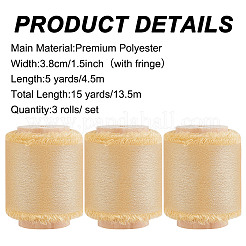 3 Rolle ausgefranstes Polyester-Satinband&nbsp;OCOR-DR0001-03C