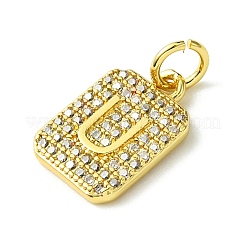 Placage de crémaillère en laiton micro pavé breloques en zircone cubique claire&nbsp;KK-G501-01U-G
