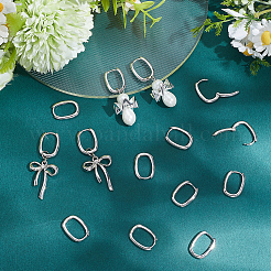 10 Paar rechteckige Huggie-Creolen aus Messing für Damen&nbsp;EJEW-SC0002-17