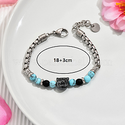 Pulseras de abalorios de turquesa sintética&nbsp;VS2208