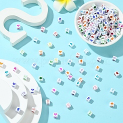 800 Stück 2 Stile undurchsichtige weiße Acrylperlen&nbsp;MACR-YW0003-31