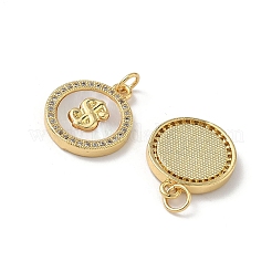 Micro pavé de zircone cubique en laiton avec pendentifs en coquillage&nbsp;KK-Z115-06G