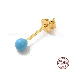 Runde Kugel-Ohrstecker aus Emaille&nbsp;EJEW-C020-01G-07