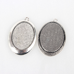 Pendente basi di cabochon in lega stile tibetano &nbsp;X-TIBEP-N003-19AS