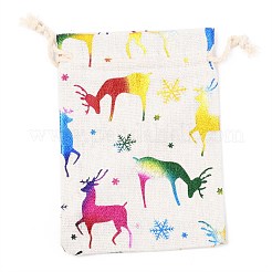 Bolso de tela de tela de algodón con tema navideño&nbsp;ABAG-H104-B07