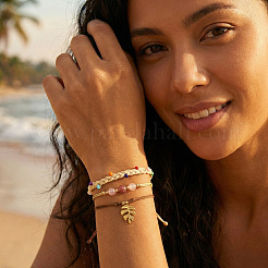 [10]-teiliges Set aus 3 Armbändern mit natürlichen Rhodochrosit-&nbsp;DI3925-2