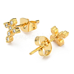 PVD-Vakuum-Beschichtung 304 Edelstahl Ohrstecker mit Strass für Damen&nbsp;STAS-D087-19G