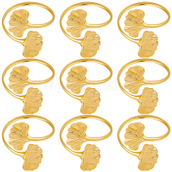 Ronds de serviette en fer en feuille de ginkgo&nbsp;AJEW-WH20070-110G