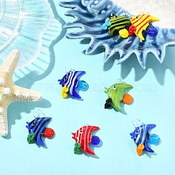 7 pendentif en verre fait main de 7 couleurs&nbsp;GLAA-CJ0002-99
